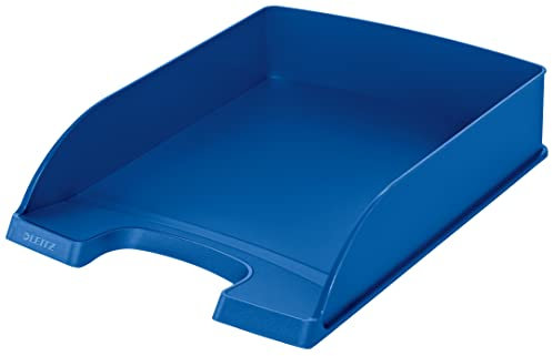 Leitz Briefkorb Standard A4, Briefablage in Premium-Qualität, Stapelbares Ablagefach als Schreibtisch-Organizer, Kombinierbar mit Plus-Serie, Blau, 52270035