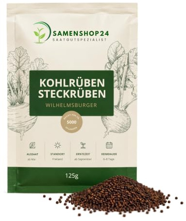 Samenshop24® Kohlrüben, SteckrübenWilhelmsburger, Inhalt: 125gr, ca. 5000 Korn