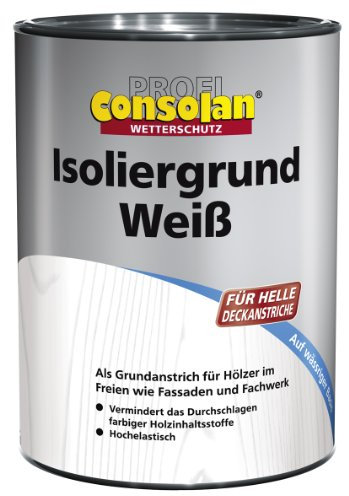 Consolan Profi Isoliergrund Holzgrundierung Wetterschutz außen 10 Liter, Weiss
