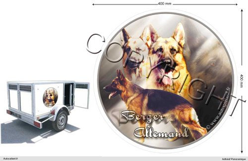 Pets-easy Circular Aufkleber Hund 40 cm Deutscher Schäferhund