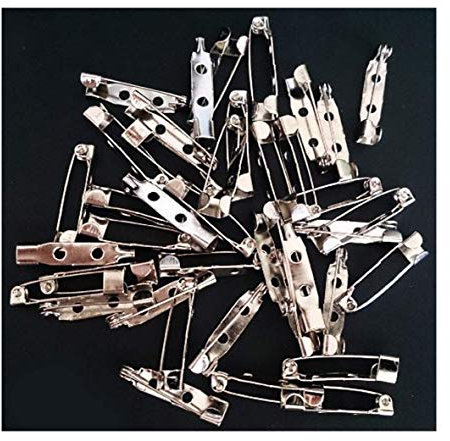 100 Pcs 20mm Silver Brooch Back Bar Pins/ Name Badge Pins by Well Made Tool