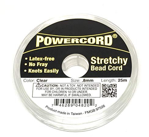 82 Feet Powercord Stretch Elastic Cord .8mm for Jewelry Making