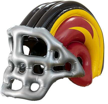 Widmann 04833 - Aufblasbarer Footballhelm für Kinder, Schwarz/Gelb/Rot, American Football, Hut, Kostüm, Accessoire, Karneval, Mottoparty