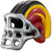 Widmann 04833 - Aufblasbarer Footballhelm für Kinder, Schwarz/Gelb/Rot, American Football, Hut, Kostüm, Accessoire, Karneval, Mottoparty