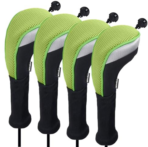 Andux Long Neck Golf Hybrid Club Head Covers with Dial No. Tag CTMT-02 4pcs Green