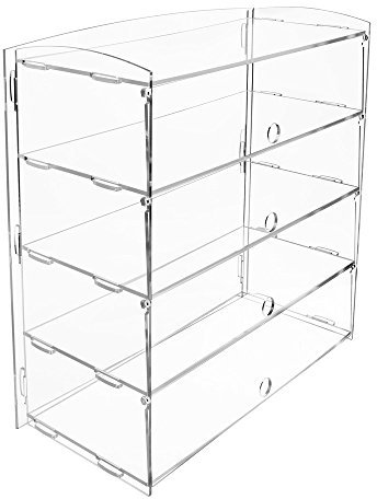 Armario Display4top con pantalla de acrílico de repostería para tartas, pasteles, donas, ponques., acrílico, 4 niveles