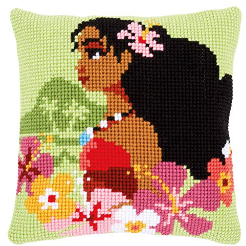 Vervaco Moana Island Girl Cross Stitch Cushion, Assorted