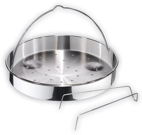 Cestillo perforado + tripode, MAGEFESA, universal de 20cm, fabricado en acero inoxidable, para ollas a presión de 22cm.