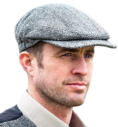 Mucros Weavers Kerry Cap Gray Herringbone Large