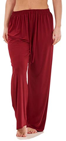 Apparel Ladies Women Trouser Elasticated Wide Leg High Waist ITY Regular Pants Black Red