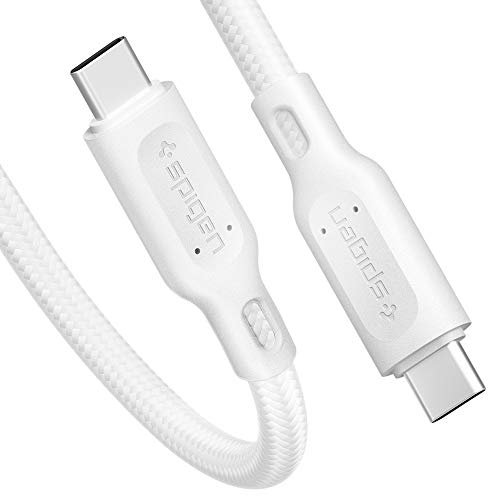 Spigen DuraSync USB C to C 3.2 Gen 1 Cable, Official E-Mark, 100W & 5Gbps, 1m, Cotton Braided Power & Data Transfer USB C Compatible with Macbook, iPad, Galaxy, Huawei, Pixel, and More