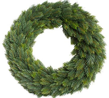 Künstlicher Edel-Adventskranz auf Strohkern, einseitig gebunden (ca. 52 cm)