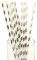 Fancy Paper Drinking Straws 100 Pcs Bulk Biodegradable Plastic Free Straws For Parties, Baby Birthdays, Weddings Party, Diy Decorations, Valentines, In Bright Color Striped (Silver With White Stripes)