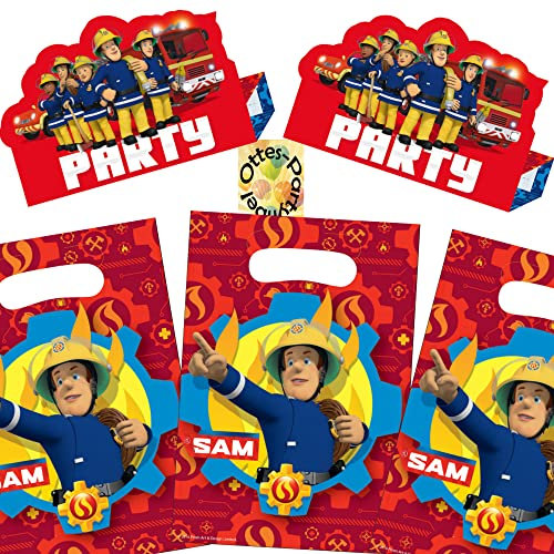 HHO Feuerwehrmann-Sam-Party-Set Fireman-Sam-Party-Set Erweiterung für 8 Gäste Einladung Mitgebseltüten