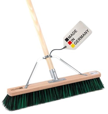 BawiTec Universalbesen Breite 80cm BAWIMIX Arenga-Elaston-Borsten-Mix mit speziellem Stielstabilisator und stabilem Stiel Ø28mm Länge 140cm Besen Holzstiel Kehrbesen - Straßenbesen inkl. Besenstiel