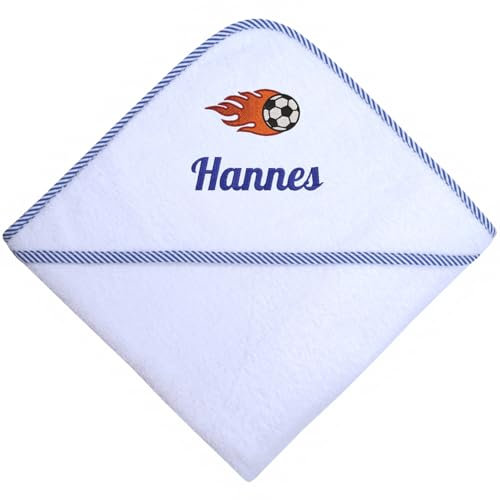 Wolimbo Kapuzenhandtuch personalisiert mit Namen und Motiv - weiß - 100x100 cm - für Baby und Kinder