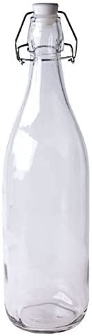 Floralcraft Flip Top Bottle 500ml (Set of 12) - Classic and Vintage Style Clear Glass Swing Top Preserve Bottles for Beverages, Carbonated Drinks, Oil, Vinegar, Soda, Kefir, Kombucha, Fermentation