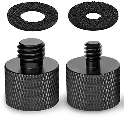 Frgyee Mic Screw Adapter Set - 5/8 to 1/4 & 5/8 to 3/8 for Microphone Stand to Tripod & Camera