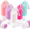 Unihuby Silikon Reiseflaschen 58ml Set, 5 Stück Auslaufsichere Reiseflaschen Set für Toilettenartikel Reisegröße Toilettenartikel Set für Shampoo Conditioner und Lotion