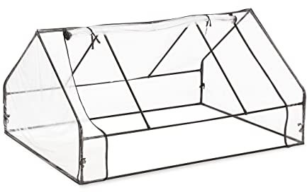 Relaxdays Serra per Orto, HxLxP: 94x180x140 cm, Telo in PVC, Ampia Apertura, Coltivazioni da Giardinaggio, Trasparente