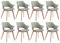 GrandCA HOME 8er-Set Nordischen Küchenstühlen, Esszimmerstuhl mit Massivholzbeinen, Gepolsterte Stühle für Schlafzimmer, Wohnzimmer, Küche,Grün