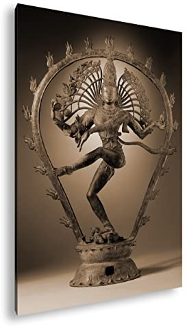 deyoli Shiva Indische Gottheit Format: 100x70 Effekt: Sepia als Leinwandbild, Motiv fertig gerahmt auf Echtholzrahmen, Hochwertiger Digitaldruck