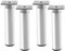 Rusoz 4 Pièces Pieds de Meuble Reglable,Pieds de Table Metal 200 mm Hauteur Pieds De Lit Alliage D'aluminium Argent Mat Rond Hauteur Réglable 0-20 mm avec Vis pour Canapé, Lit, Et Armoires
