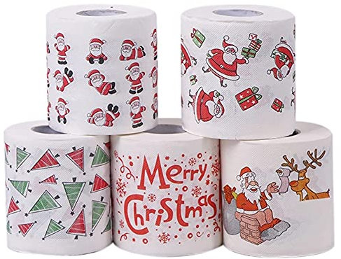 5 Stile Paper Papier Handtücher Weihnachtsdekoration Weihnachten Büro Toilettenpapier 5 Rollen
