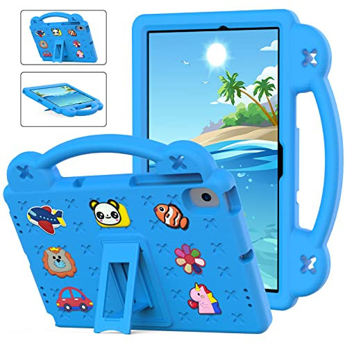 Tablet Case For Nokia T21 T20 (2021 2020) 10.36 Inch Kids Friendly DIY Cartton Cute Doll, Stand with Handle Lightweight EVA Foam Full Body Screen Protection Shockproof Cover Sky Blue