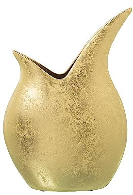Tischvase aus Keramik in Gold, 10 x 26 x 35 cm