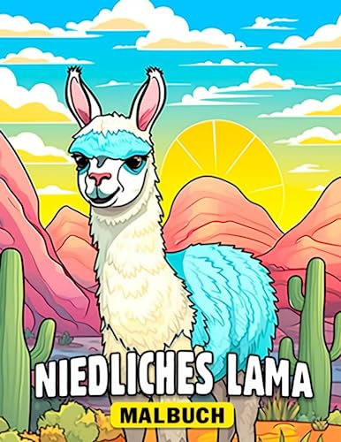 Niedliches Lama-Malbuch: 30 Lama-Ausmalbilder zur Entspannung, perfekt zum Verschenken an Geburtstagen und Feiertagen.