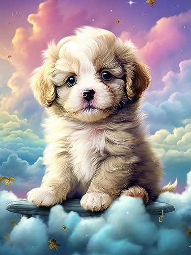 Ginfonr DIY Diamond Painting Zubehör Hund Set Full, 5D Diamant Painting Tier Bilder Kit Crystal Rhinestone Embroidery Decoration Für Home Wall Décor 30x40 cm