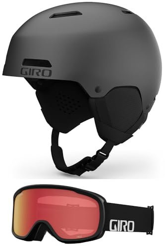 Giro Ledge MIPS Ski-/Snowboardhelm mit passender Brille, Kombi-Pack, Graphit/Schwarz Wordmark, XL (62,5–65 cm)
