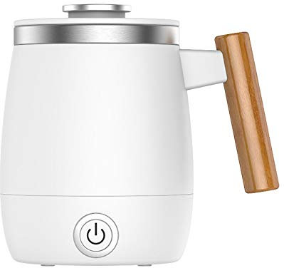 Bouilloire électrique, mini bouilloire de voyage - Théière portable avec chargeur USB pour réchauffer le lait ou la nourriture pour la maison/voyage/bureau, 0,4 L, blanc (blanc) (blanc) vision