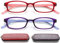 AJYADO Lesebrille Damen 1.0+ Oval D¨¹nn Schmal Brille Mit Blaulichtfilter Lesebeillen Lesehilfe 2-Pcs Rot & Violett