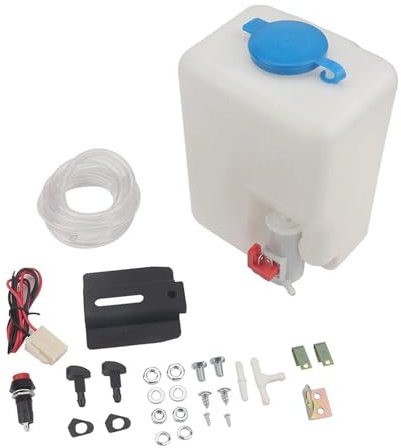 NinWelly jfqm 1.5L 12V Car Windshield Washer Bottle Tank Pump Windscreen Washer Pump Fluid Tank Windshield Wiper Systems Reservoir