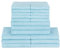 ZOLLNER 19tlg. Handtuch Set aus 10x Gästehandtücher (ca. 30x50 cm), 6X Handtücher (ca. 50x100 cm), 3X Duschtücher (ca. 70x140 cm), weich und saugstark, waschbar bis 60°C, Baumwolle, hellblau