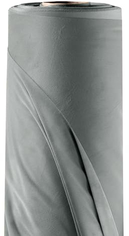Filumi Samtstoff, 300 cm breit, grau, 1 m Länge, Meterware zum Nähen für Schneidern, Material für Vorhänge, Jalousien, Kleidungsstücke, Kissen, Polstermöbel, Bezüge