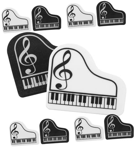 TOGEVAL 10stücke Klavierform Radiergummis Mini Tragbar Multifunktions Bleistift Für Junge Mädchen Studenten Praktische Schulmaterialien