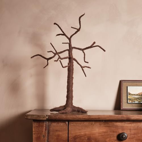 Lights4fun 50cm Filz Baum Braun Halloween Deko Künstlicher Baum Innen Kunstbaum Herbst Deko Braun
