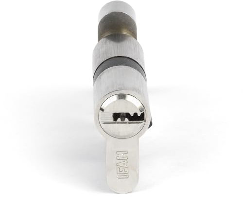 IFAM Cylinder Start STRP3030N Serrure de sécurité cylindrique nickelée 30 x 30 mm avec 5 clés de sécurité en acier nickelé, cylindre profilé européen, porte intérieure et extérieure