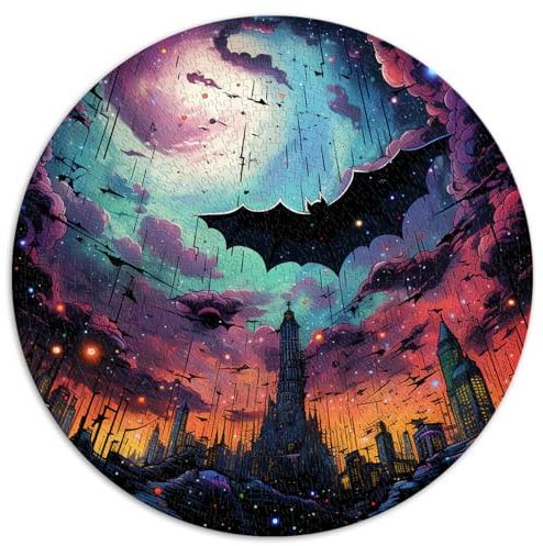 Puzzle für Erwachsene mit 1000 Teilen, „Die Fledermäuse und die Sterne“, kreisförmiges Puzzle für Erwachsene und Kinder ab 12 Jahren, Kartonpuzzle, tolles Geschenk für Erwachsene.