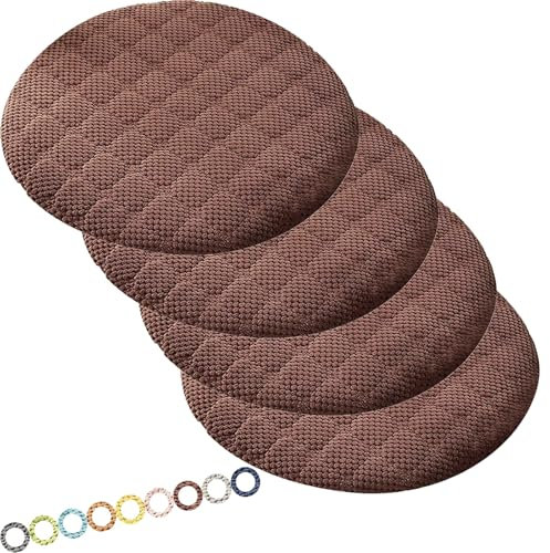 MCNDSI Rund Sitzkissen Stuhl Stuhlkissen 30/40/35/50/45 cm Sitzkissen Baumwolle Sitzpolster Stuhlauflage für Outdoor Indoor Gartenstuhl Küche oder Esszimmerstuhl(K7,4PCS_20INCH/50CM)
