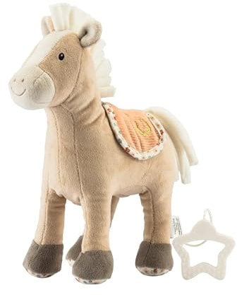 Sterntaler Spieluhr M Pferd Sunny - Baby Spieluhr aus weichem Stoff - Kuscheltier Baby mit Kordsattel - Einschlafhilfe, wirkt beruhigend zuhause & unterwegs, lichtbeige