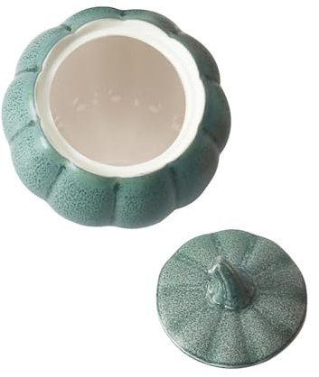 Taza de calabaza, tarro de té de calabaza, portavelas de calabaza, lata de almacenamiento de té, tarro con forma de calabaza, elegante recipiente de almacenamiento de alimentos, tarro de cerámica