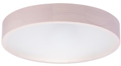 Deckenlampe Holz LEJA - Rund Modern Holzlampe 3xE27 (47 cm) - Weiß Kiefer | Massivholz, Einfache Installation, EU-Produktion, CE, Milchglasschirm, Pflegeleicht