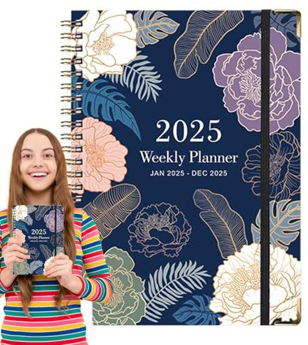 2025 Monatsplaner 2024-2025 | A5 Spiralkalender 2025 Wochen- und Monatsplaner | Kalender 2024-2025 Planer | Wochenplaner 2025 | Monatsplaner 2025 Büro-Schreibtischzubehör | Tagesplaner 2025
