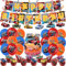 Hot Car Birthday Party Decorations,Car Party Supplies, Car Happy Birthday Banner, Car Balloons, Cake Topper, Cupcake Toppers, Cake Decorations 50pcs