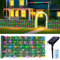 Clôture brise-vue en lierre artificiel avec guirlande lumineuse solaire - 1 x 3 m - Clôture de haie extensible - Brise-vue pour jardin avec éclairage décoratif