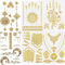 Wenyue 6 PCS Henna tattoo,Festival Tattoos,Halloween Tattoos,Gold Flash Erwachsene,Klebetattoos Festival Zubehör,Metallic Tattoo,für Frauen Jugendliche Mädchen Party Accessoire
